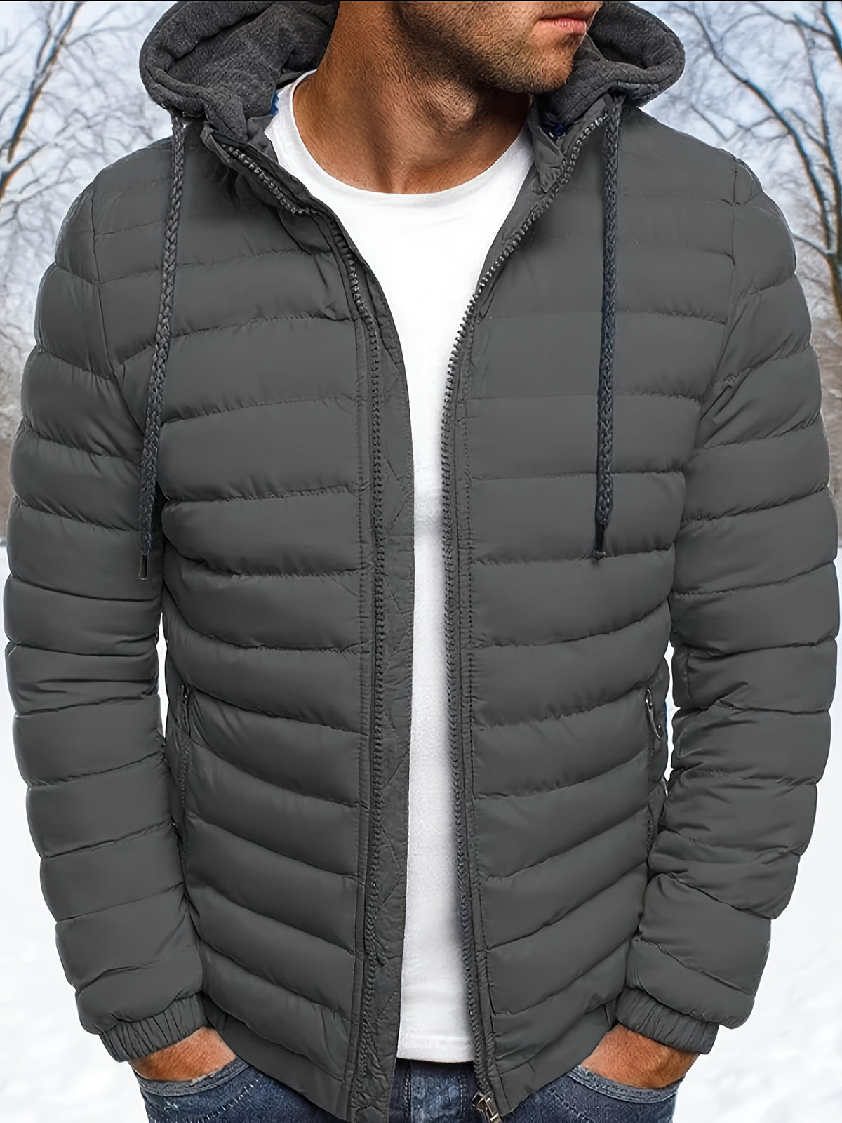 Men's Zipper Hoodie Jacket for Fall and Winter Casual Wear