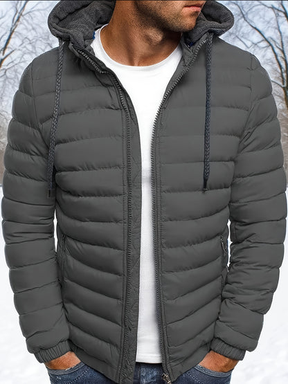 Men's Zipper Hoodie Jacket for Fall and Winter Casual Wear