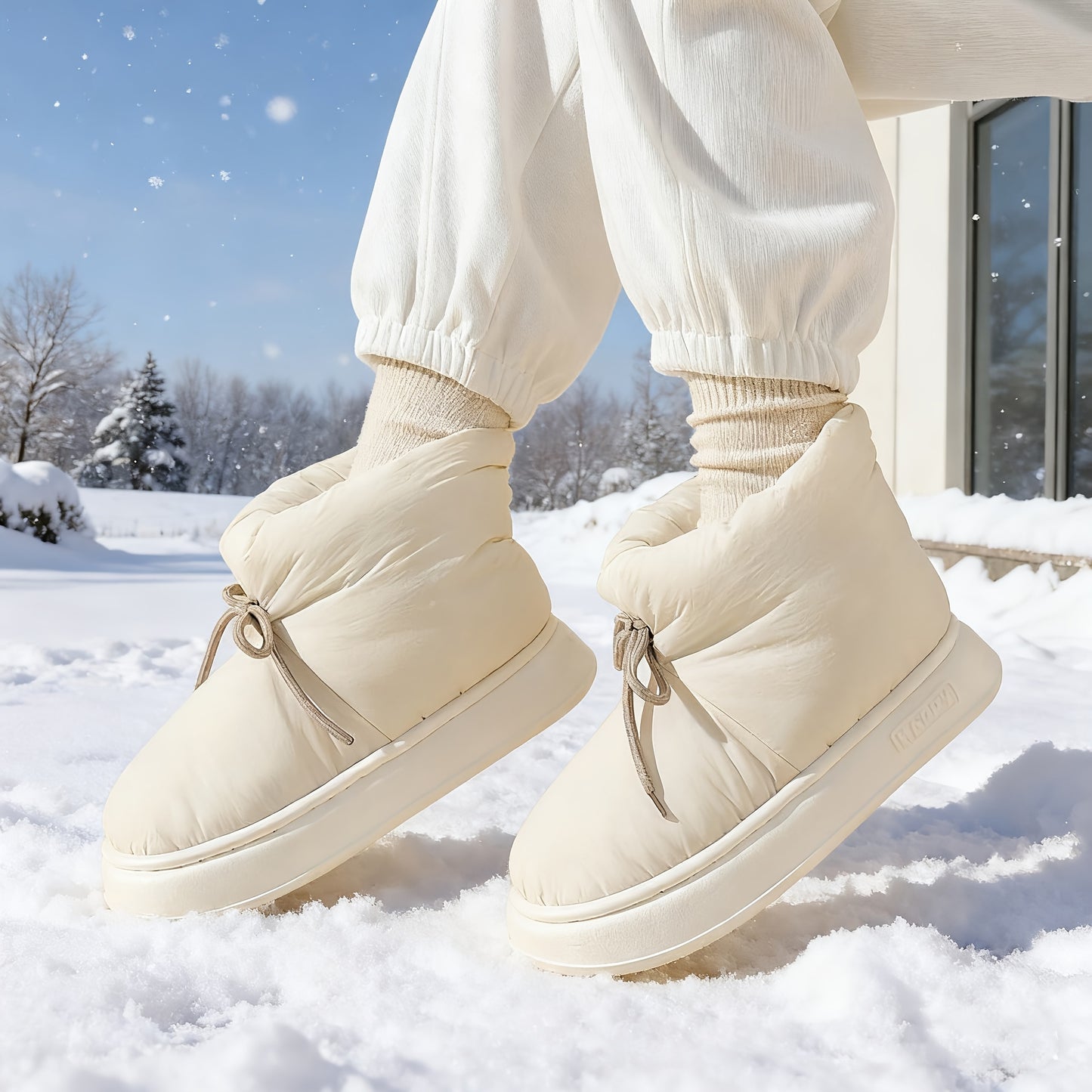 Men'S & Women'S Slip-On Snow Boots - Winter Warmth with Plush Lining, Soft Fabric Upper & Cushioned EVA Sole, Round Toe Short Ankle Boots for Indoor/Outdoor Use, Unisex Casual Footwear in Black/Gray/Navy Blue - All-Season Com