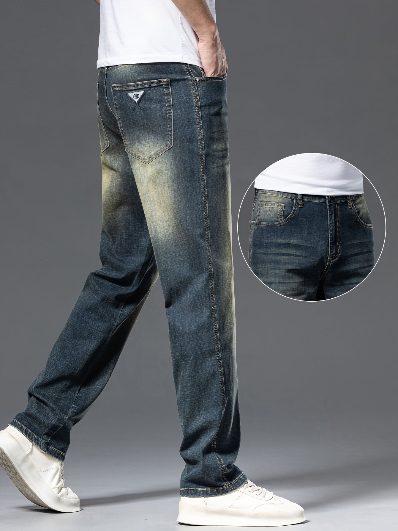 Geng Yuanshi High-End Summer Men's Jeans New Trend Fashion Straight-Leg Light Business Stretch Denim Pants