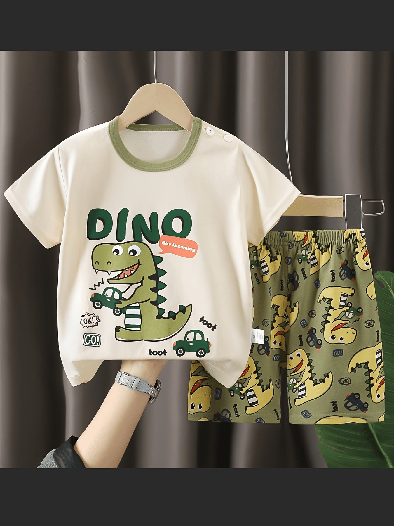 Cotton Summer Kids' Animal Print T-Shirt & Shorts Set