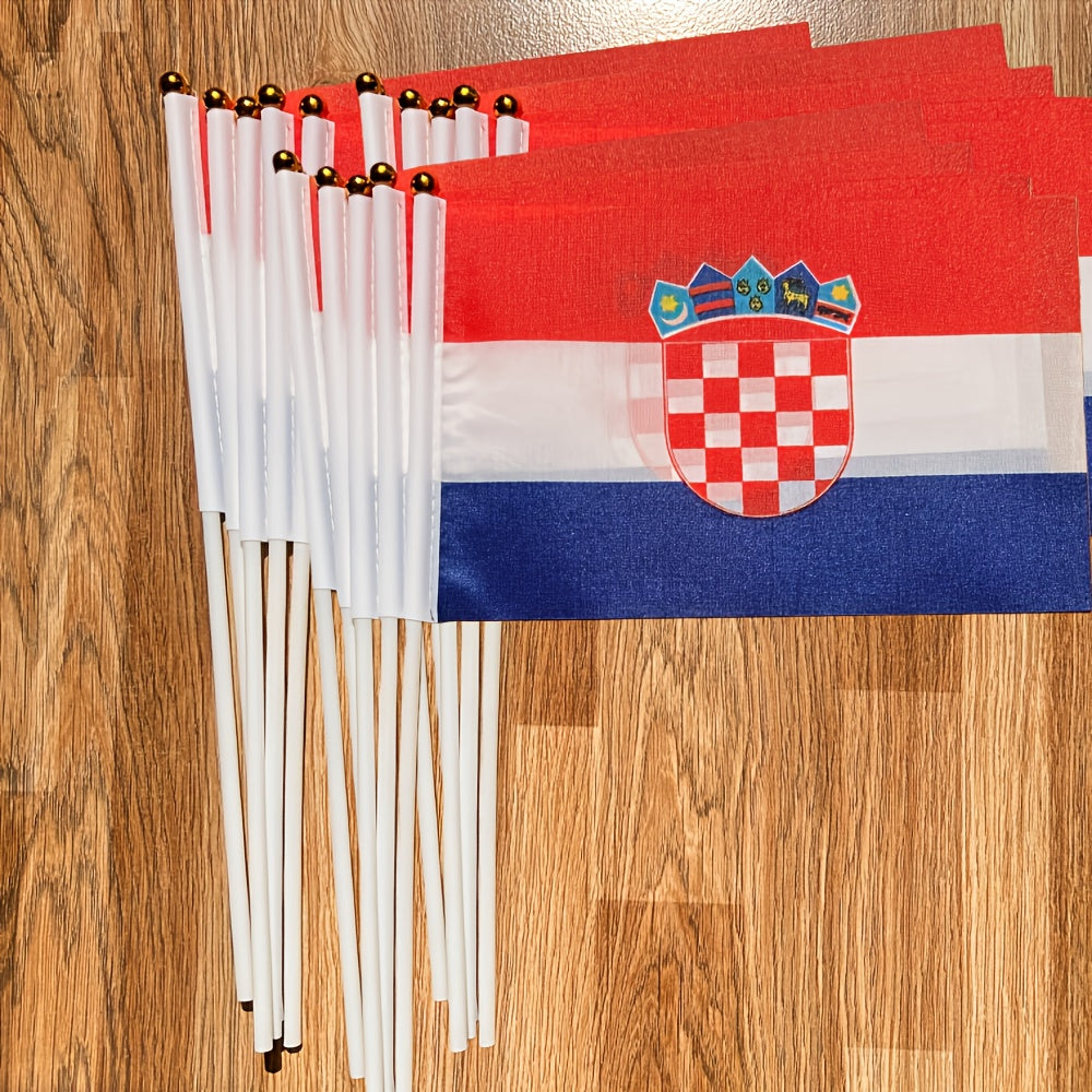 Croatian Handheld Polyester Flag 14x21cm for Events
