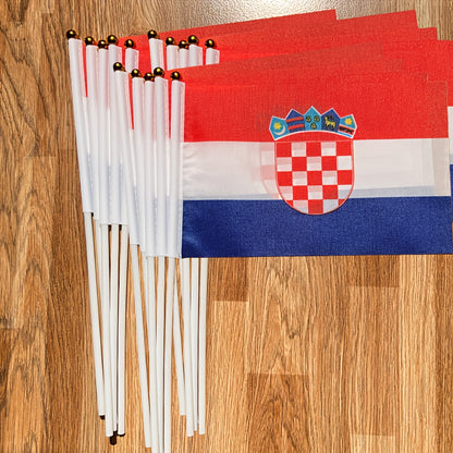 Croatian Handheld Polyester Flag 14x21cm for Events