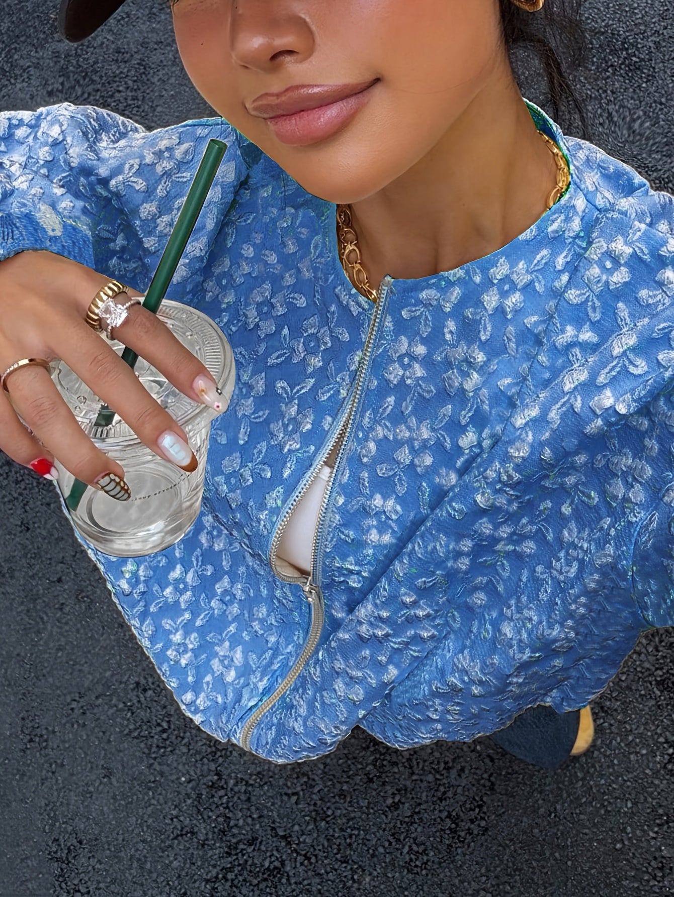 Solid Color Zip-Up Casual Jacket