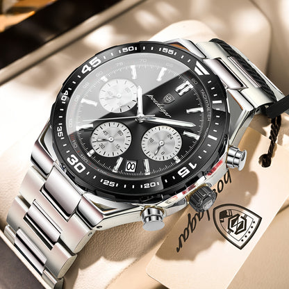 Men's Business Quartz Watch Stainless Steel Waterproof