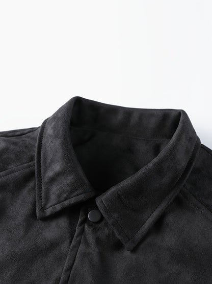 Men's Oversized Solid Color Lapel Jacket for Spring & Fall