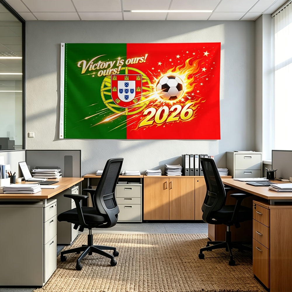 Portugal 2026 Football Fan Flag - Polyester, Single-Sided Print