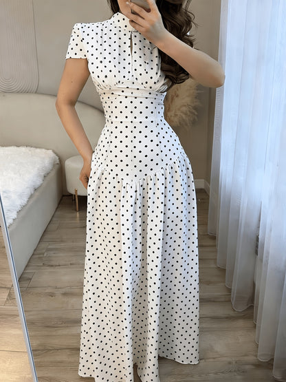 Women's Summer Floral Mandarin Collar A-Line Dress
