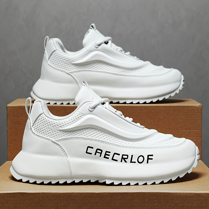 Men's Casual Lace-Up Basketball Shoes, Classic White and Blue Contrast Sneakers, Offering a Breathable, Lightweight, and Comfortable Feel with Shock Absorption and Wear Resistance. Suitable for All-season Casual and Daily Spo - ayq