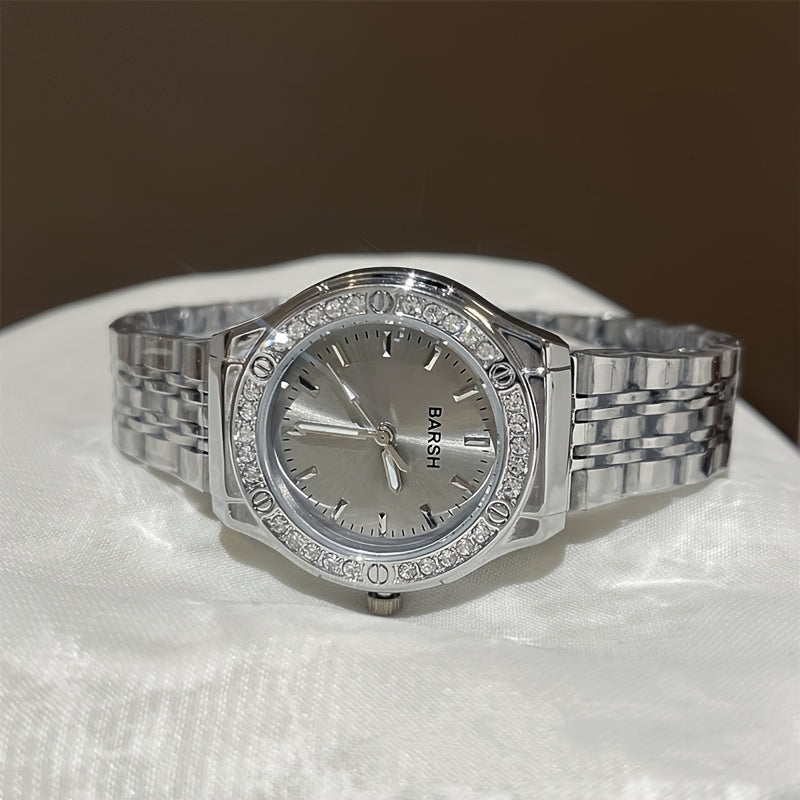 Women's Quartz Stainless Steel Casual Wrist Watch with World-Time