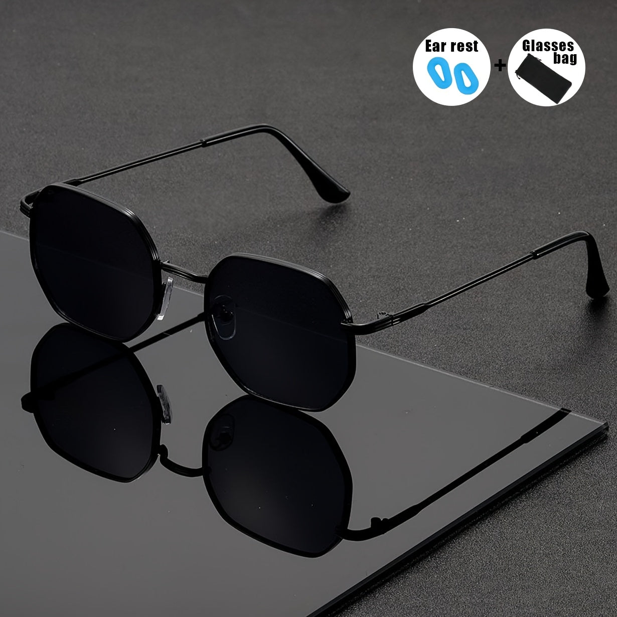 Unisex Vintage Sunglasses with Lightweight Ferroalloy Frame UV400