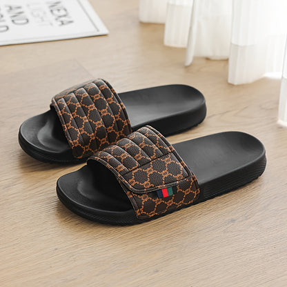 Men's Vintage Floral Slip-On Slippers with Thick EVA Sole