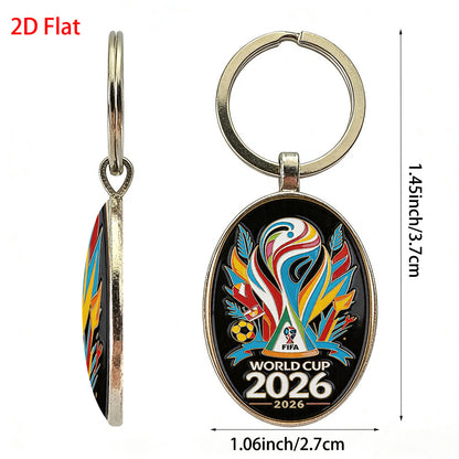 2026 FIFA World Cup Colorful Metal Keychain Oval Design