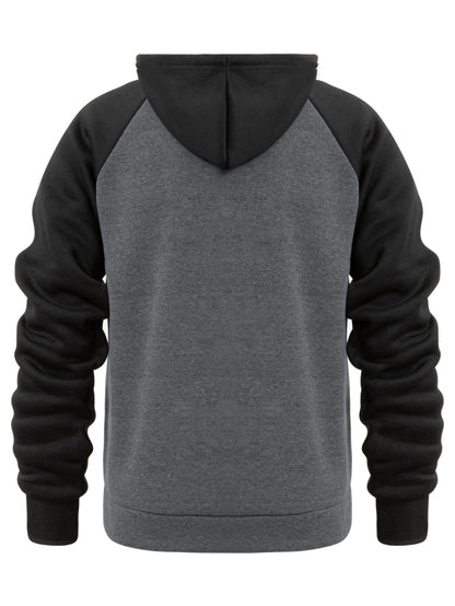 Men's Colorblock Hooded Jacket For Sports Outdoor, Stylish Leisure Outwear