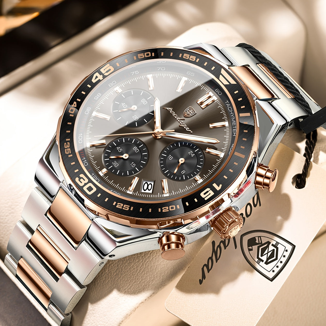 Men's Business Quartz Watch Stainless Steel Waterproof