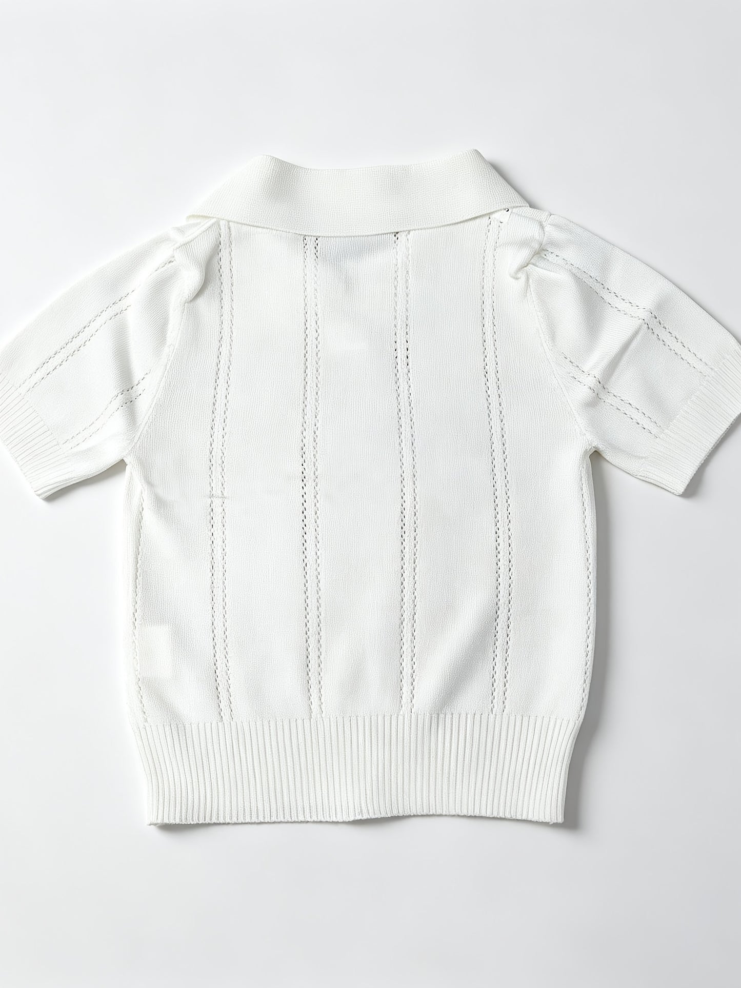 Boys Summer Polo Collar Knit Shirt Breathable Ice Fiber