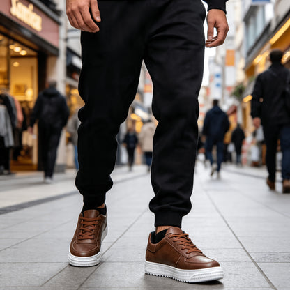 Men's Low-Top Casual Sneakers with Cushioned PVC Sole