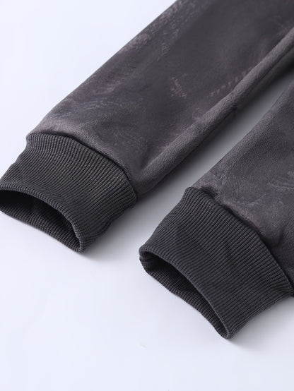 Kids Stylish Sports Outfits, Trendy Letters Print Long Sleeve Hoodie Pants Set, Baby Boy's Autumn And Winter Clothes, Outdoor Cloth