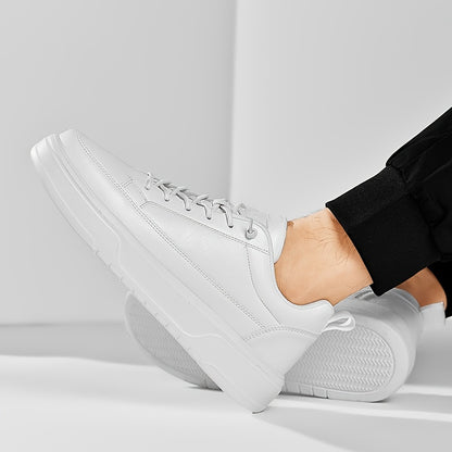 Men's Shoes, Business Casual Low-Top Sneakers for Men - Solid Color Versatile Casual Thick-Soled Lace-Up Shoes, Daily Fashion Simple Trendy Men's Shoes