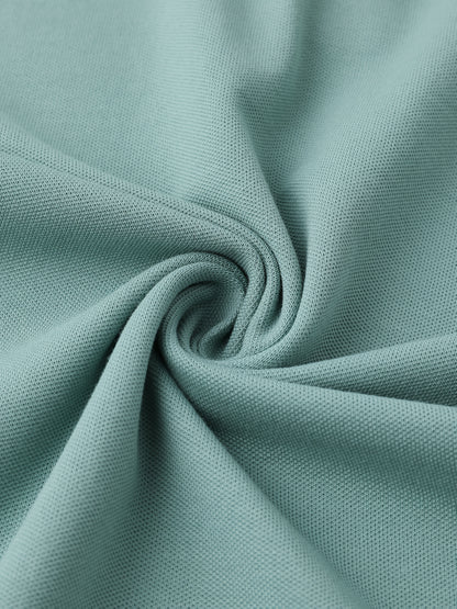 Men's Turn- Collar 95% Cotton 5 Spandex Embroidered T-Sshirt Short Sleeve Comfortable Breathability - ayq