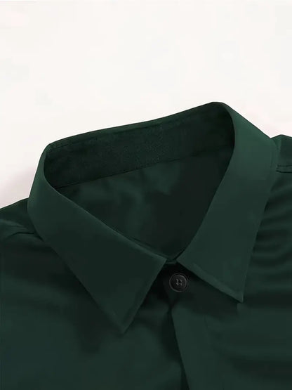 Men's Casual Business Shirt Short Sleeve Polyester Top