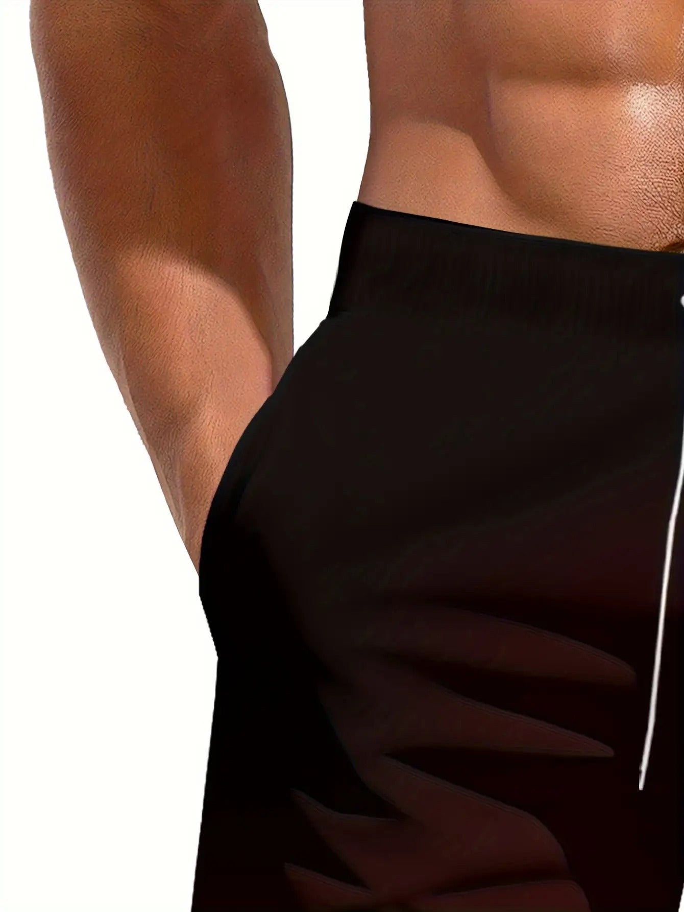 Men's Quick-Dry Geometric Swim Trunks with Pockets and Drawstring