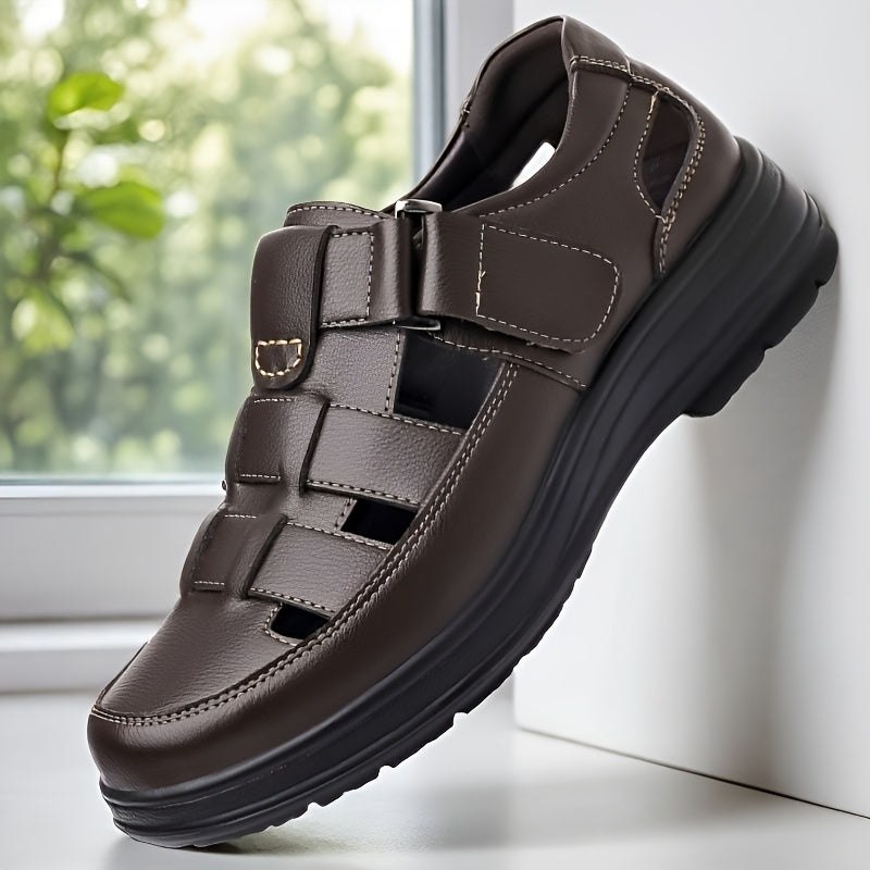 Men's Summer Breathable PU Loafers for Outdoor & Travel - ayq