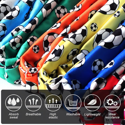 Unisex Elastic Soccer Print Headband for Training & Casual Wear