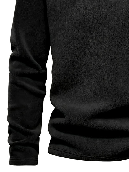 Men'S Heavyweight Full-Zip Hoodie - Thermal Winter Jacket with Zipper Closure, Stand Collar, Long Sleeve Cold Weather Coat for Skiing, Commuting - Thick Insulated Outerwear (Solid Color) - Easy-Care Zipper Front Closure, Wint