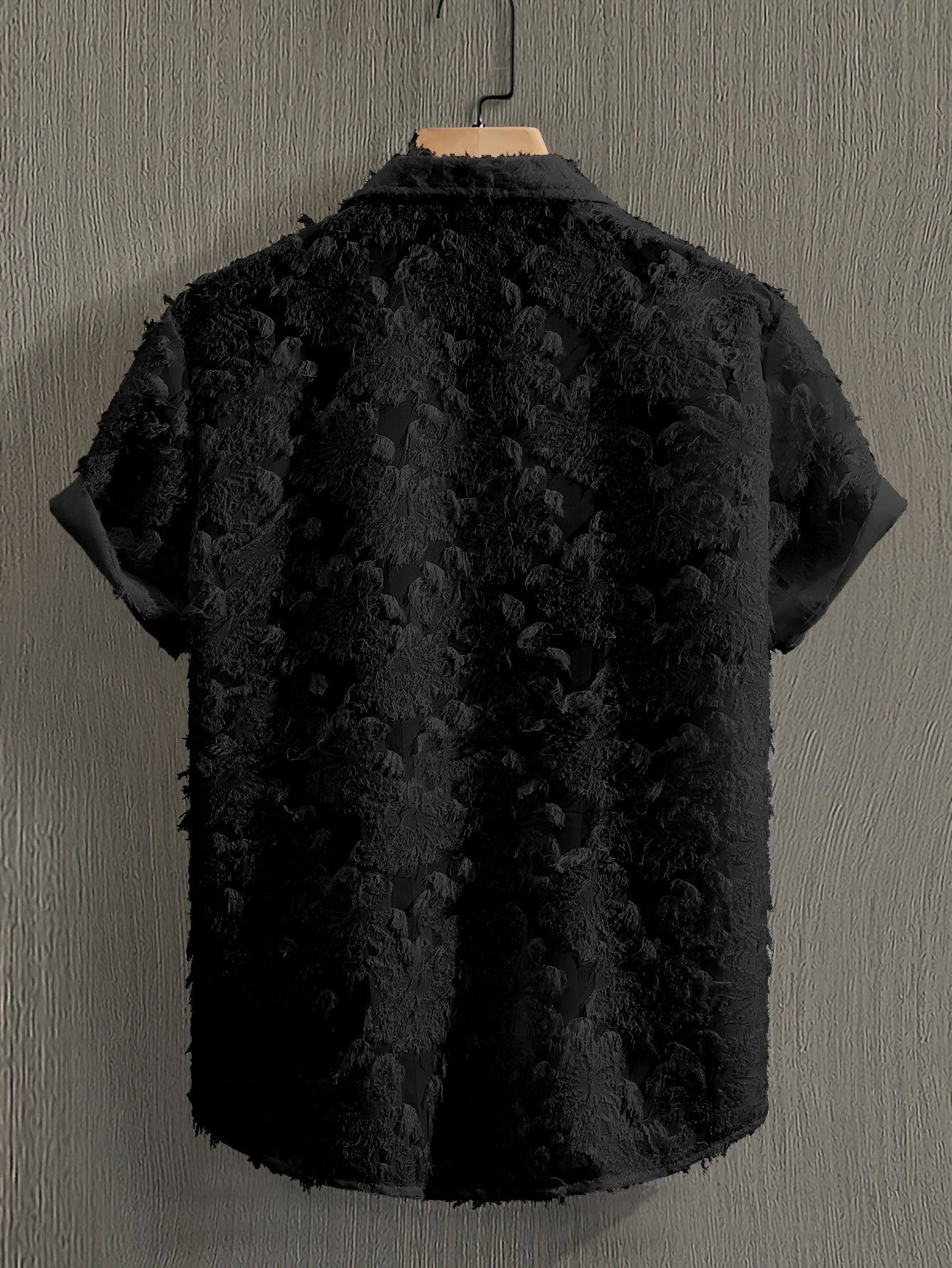 Men's Casual Short-Sleeve Polyester Shirt for Spring and Fall