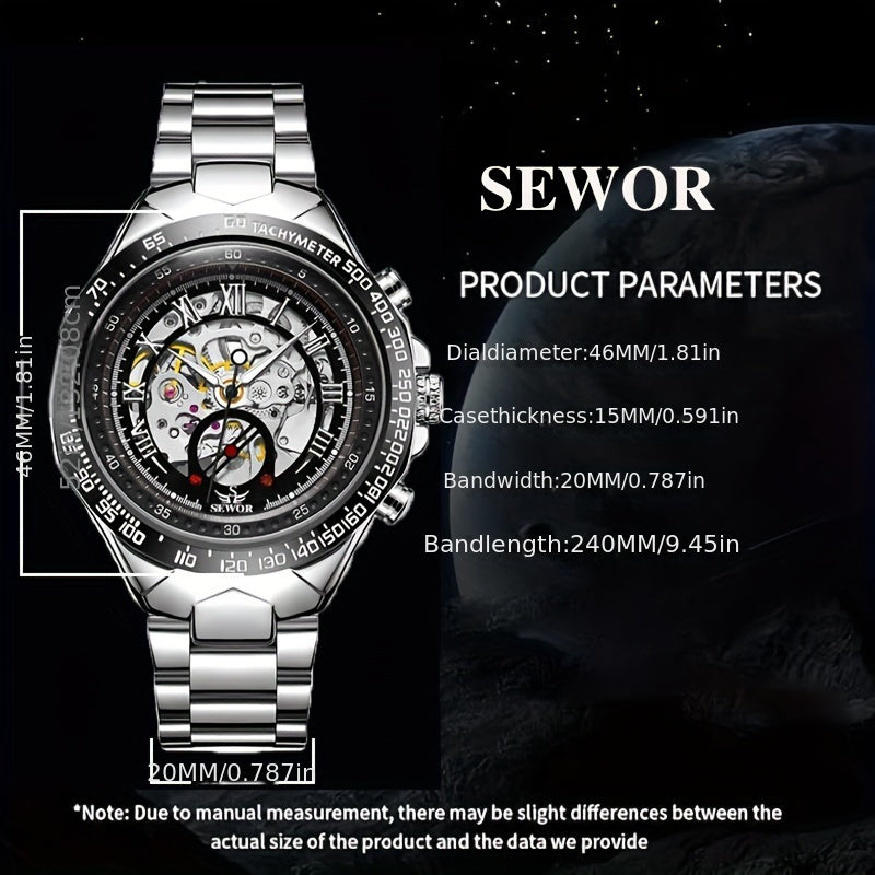 Augulas's New Large Dial, Fully Automatic Mechanical Watch, Men's Luminous Official Genuine Mechanical Face Hollow, High-end Handsome Tide