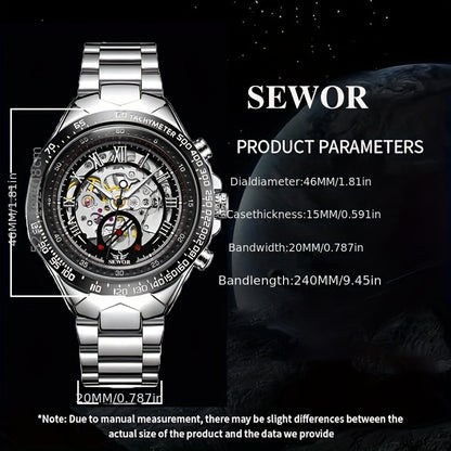 Augulas's New Large Dial, Fully Automatic Mechanical Watch, Men's Luminous Official Genuine Mechanical Face Hollow, High-end Handsome Tide