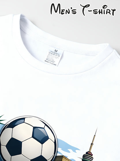 Men's 2026 World Cup Casual Landmark Print Polyester T-Shirt