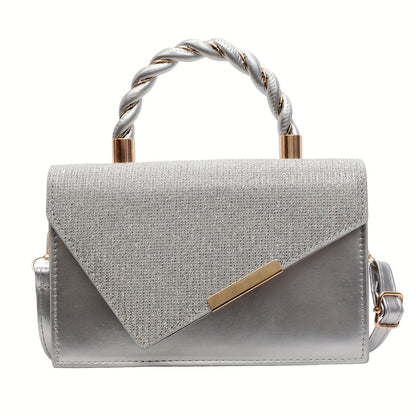 2025 new summer Women's handbag, one shoulder  , metal decorative small square bag