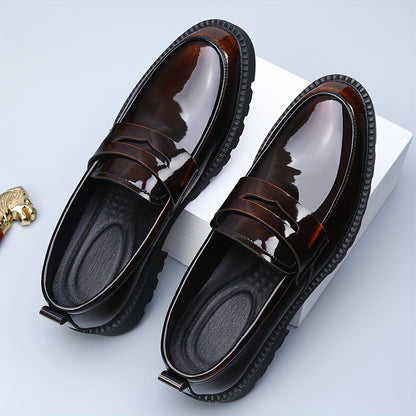 Men's Genuine PU Leather Business Casual Slip-On Shoes