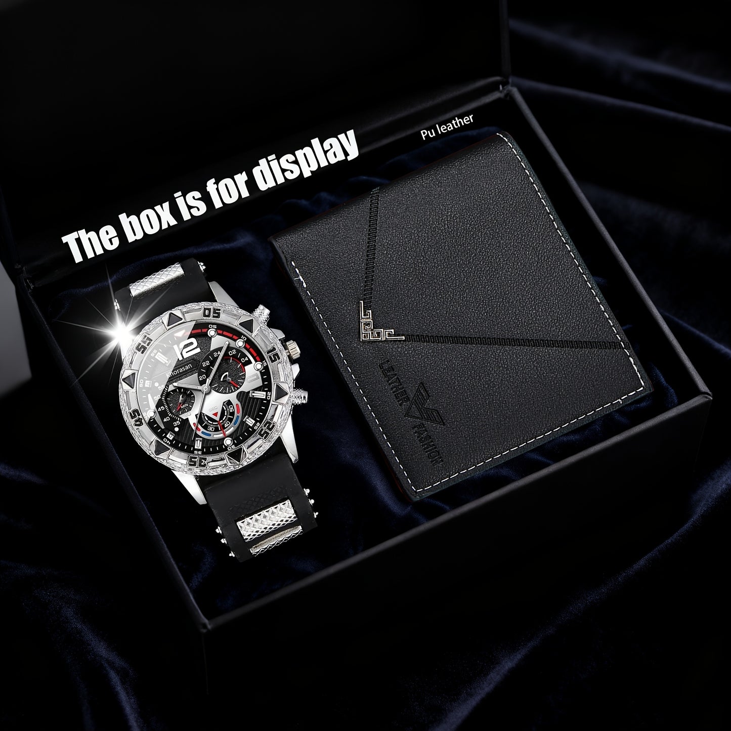 2pcs Unisex Watch and Wallet Set, Suitable for Formal and Casual Occasions, Luxury Business Watch, Casual Watch, Ideal for Father or Boyfriend, Corporate Gift, Dress Watch, Elegant Gift, Classic Design, Durable Material, Wall