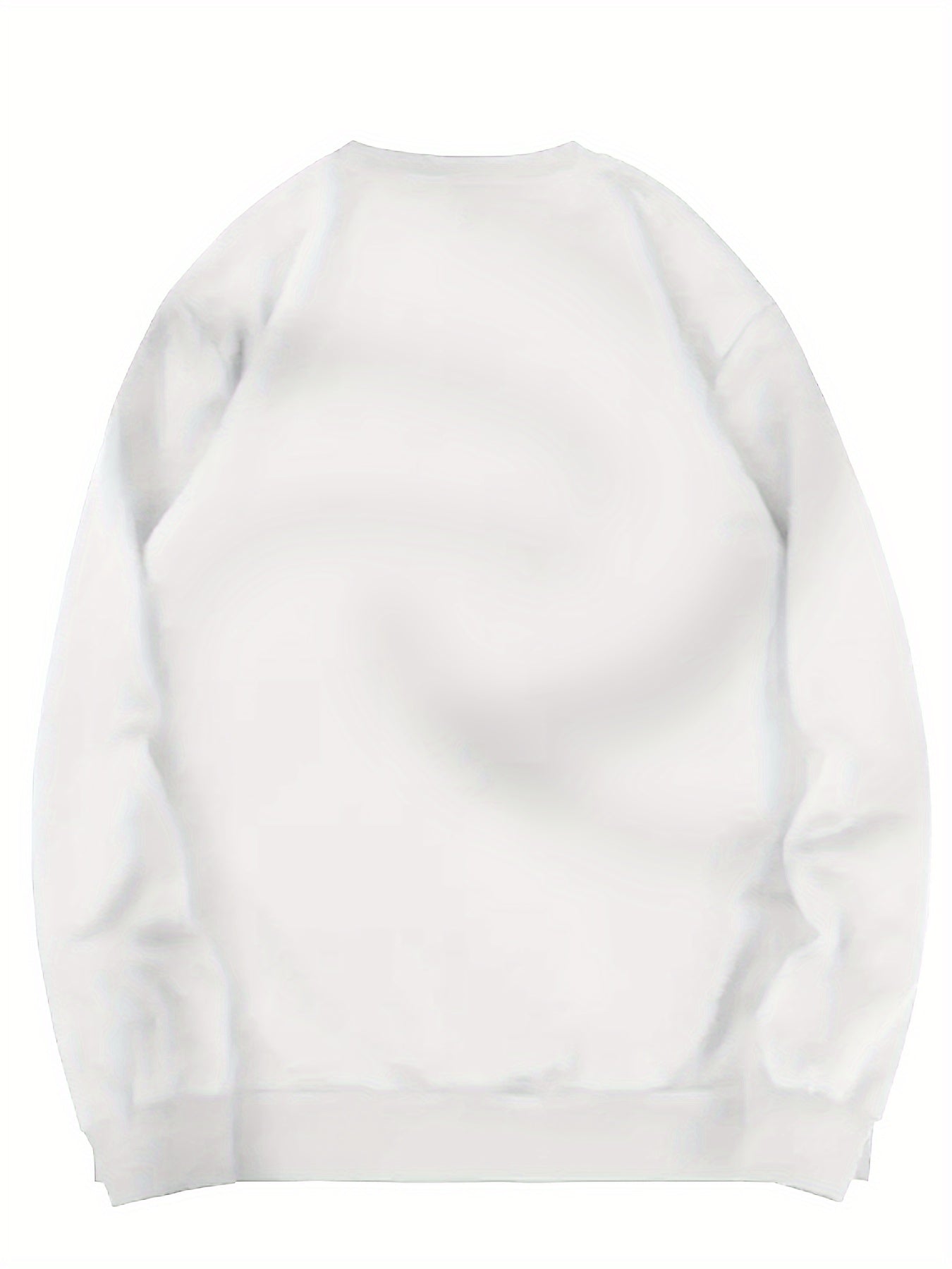 Men's White Christmas & New Year Oversized Sweatshirt - Long Loose Fit Casual Sweater with Pocket, Red Polka Santa Hat & Holly Berry Logo, Pink Heart Accent - Holiday Party Winter Wear (Machine Washable)