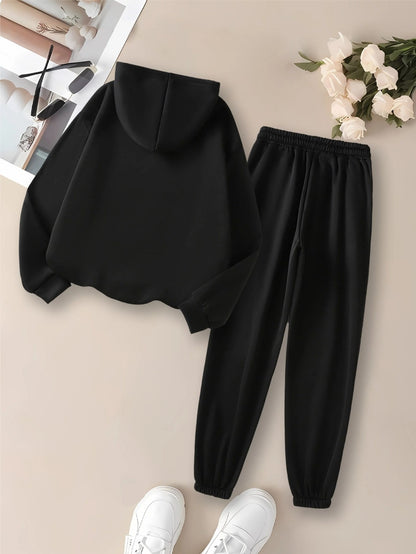 Women'S Cozy Fleece Hoodie & Sweatpants Set - "It'S the Most Wonderful Time of the Year" with Gingerbread House & Christmas Tree Design, Warm Long Sleeve Pullover with Drawstring Waist, Perfect for Fall/Winter, Christmas Paja