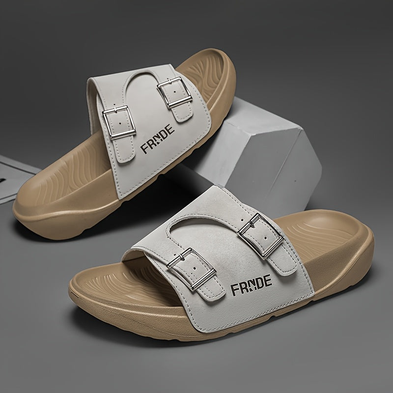 Unisex Casual Slip-On Slippers with Adjustable Straps & Non-Slip Soles