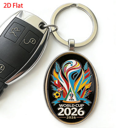 2026 FIFA World Cup Colorful Metal Keychain Oval Design