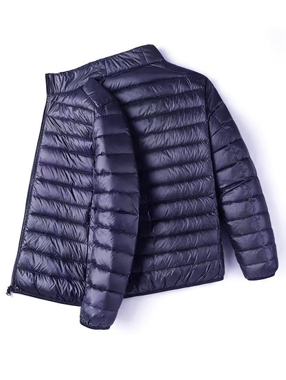 Spring, Autumn, And Winter Styles with a Stand Collar And Zipper Closure, Versatile Casual Lightweight Jacket for Men