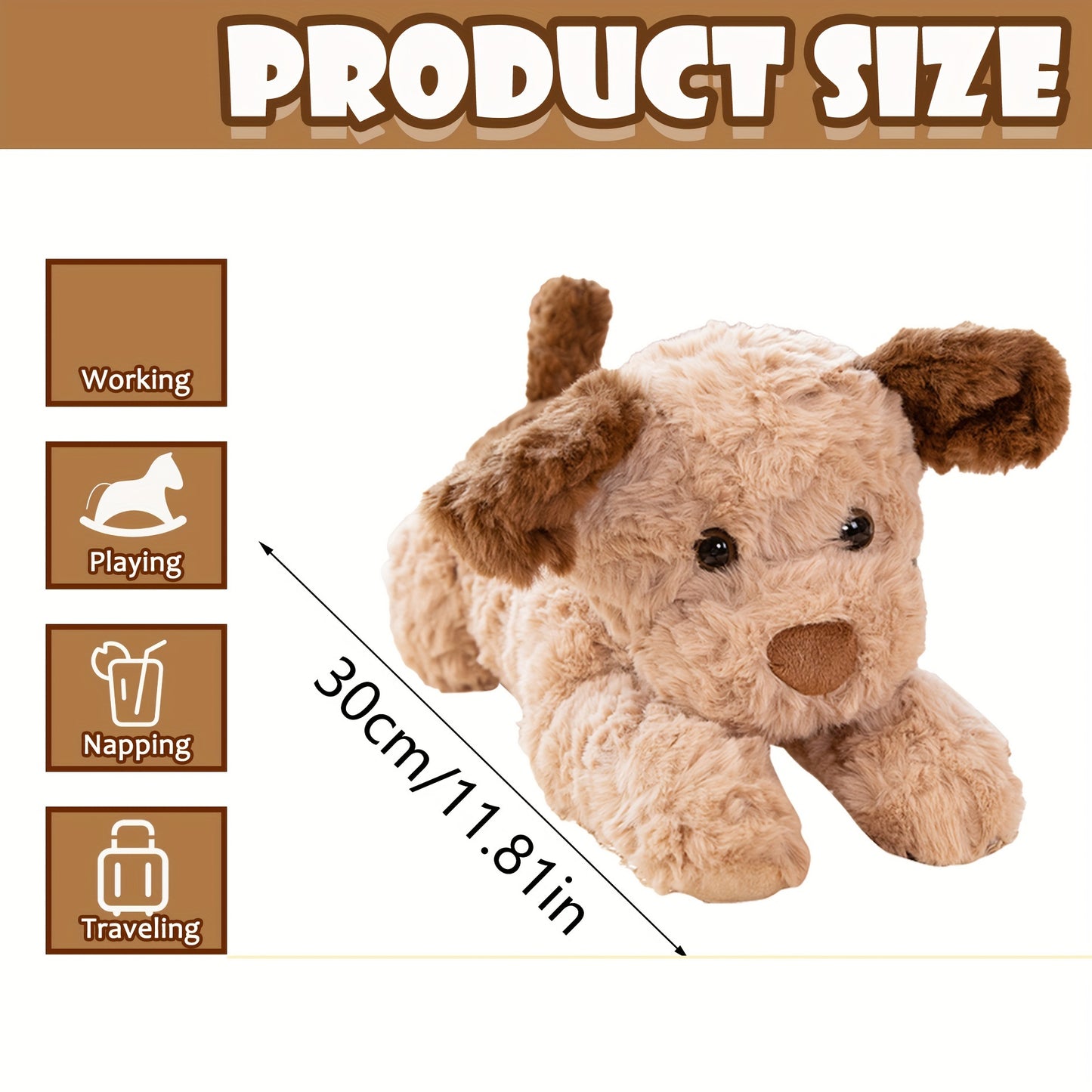 30cm/11.81in Adorable Kawaii Plush Dog Toy, Cuddly Cushion Toy for Boys and Girls, Perfect Gift for Halloween and Christmas