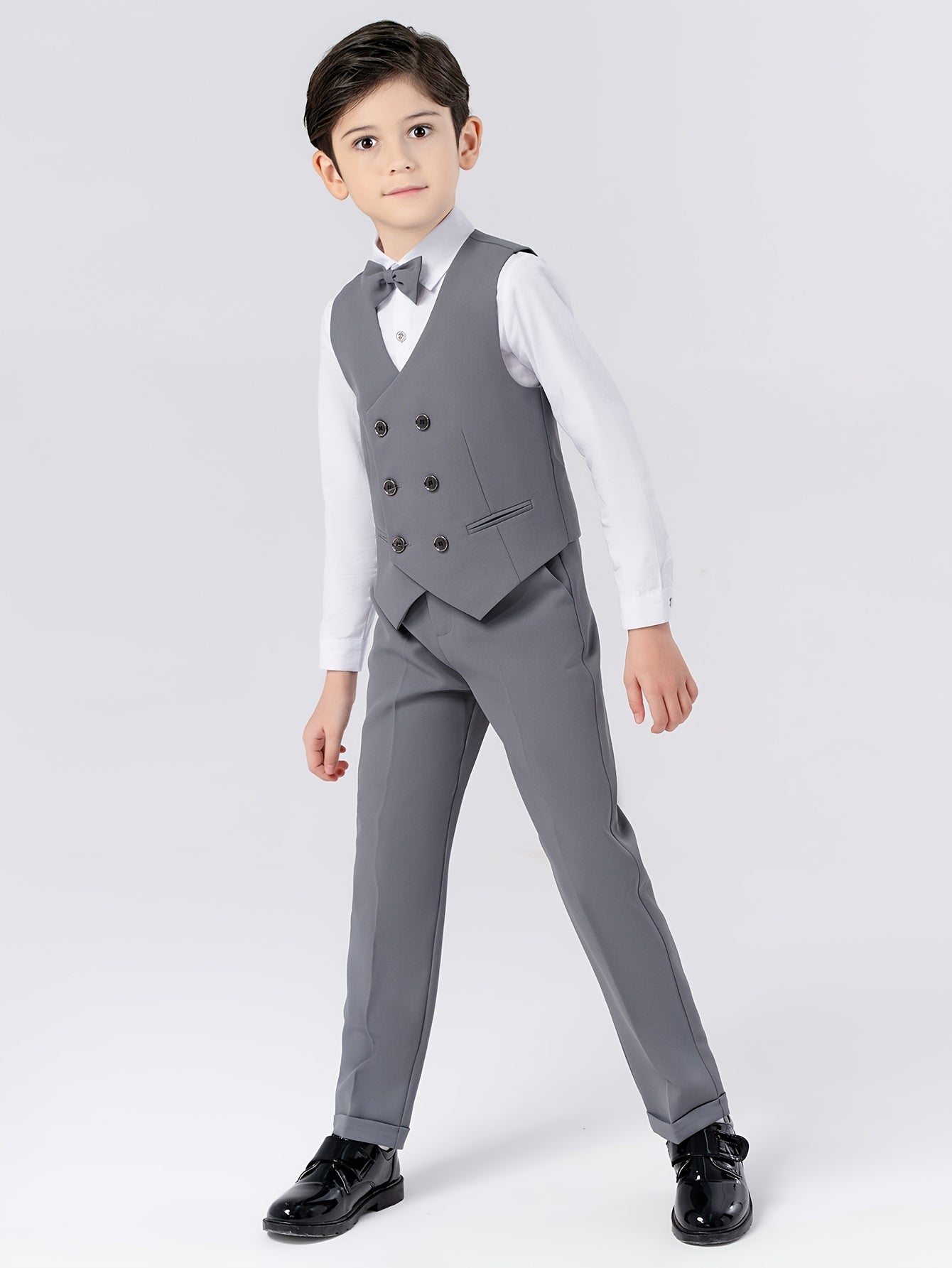 Boys' British-Style Vest and Pants Set for Spring & Autumn
