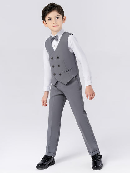 Boys' British-Style Vest and Pants Set for Spring & Autumn