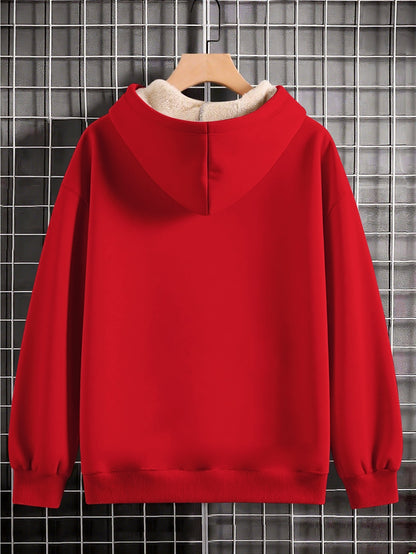 Women'S Plush Fleece-Lined Hooded Sweatshirt with Bear Print & Zipper Closure - Cozy Winter Warmth, / Color Block Design, Soft Fleece Fabric, Casual Pullover for Fall & Winter, Autumn Winter Apparel | Hooded Sweatshirt | Zipp