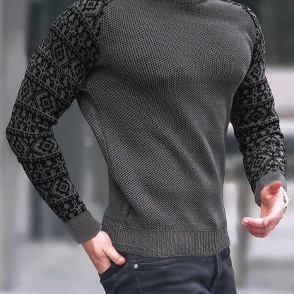 Men'S Long-Sleeve T-Shirt in a Heavy Waffle Knit for Autumn, Perfect for Casual Wear