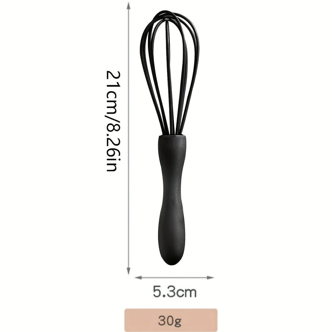White Manual Silicone Whisk, a Hand-Held Baking Mixing Tool, Featuring 5 Highly Elastic Wires for Stirring, Easy to Clean Kitchen Baking Utensil.