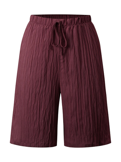 Women's Casual Solid Color Lightweight Summer Shorts Set