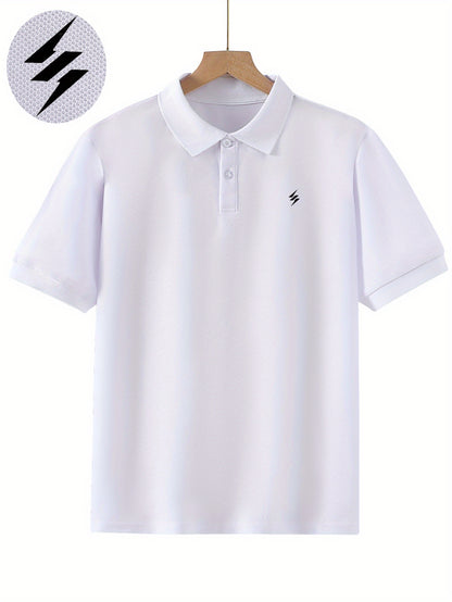 Teen Summer Polo Shirt with Lightning Pattern - Casual Fit