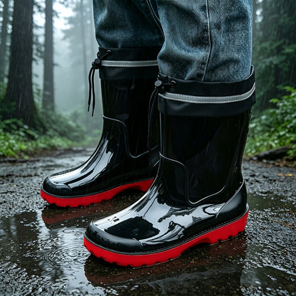 Men's Waterproof Non-Slip PVC Rain Boots for Outdoor Use